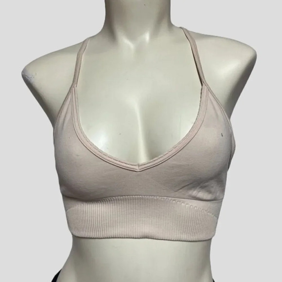 Lululemon Ebb To Street Athletic Bra in Heathered Pretty Pink - Picture 1 of 9